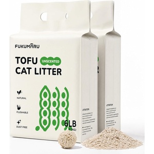FUKUMARU Tofu Cat Litter, Unscented, Plant-Based, Clumping, Low Dust, 12 lb(12lbs  6lb x 2 Bags)